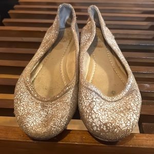 Frye Carson White Paint Splatter Ballet Flat